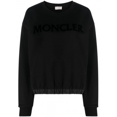 Moncler logo-print crew-neck Sweatshirt Black MCS29115