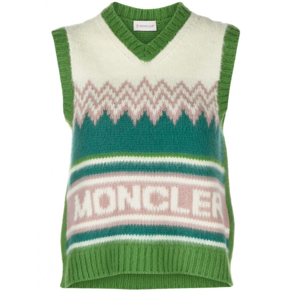 Moncler logo-intarsia Wool Vest Green MCS28921