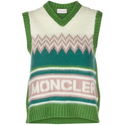 Moncler logo-intarsia Wool Vest Green MCS28921