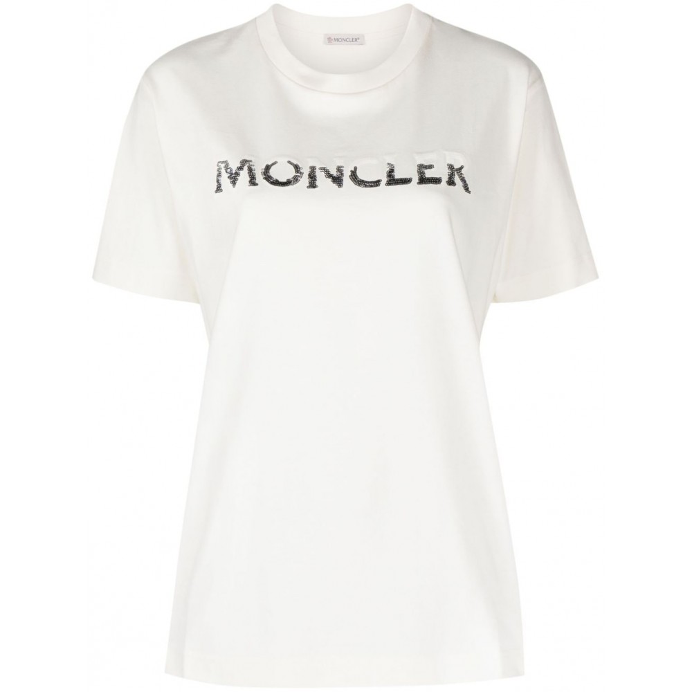 Moncler sequin-embellished Cotton T-shirt White MCS29489