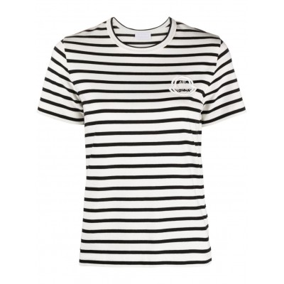 Moncler logo-embroidered Striped T-shirt White MCS28906