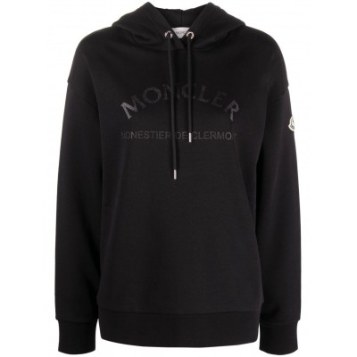 Moncler Glitter logo-print Hoodie Black MCS28550