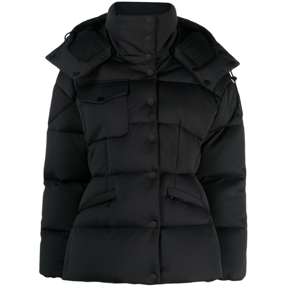 Moncler logo-patch Hooded Padded Jacket Black MCS28969