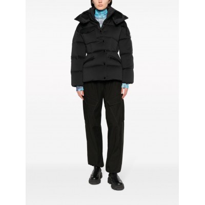 Moncler logo-patch Hooded Padded Jacket Black MCS28969