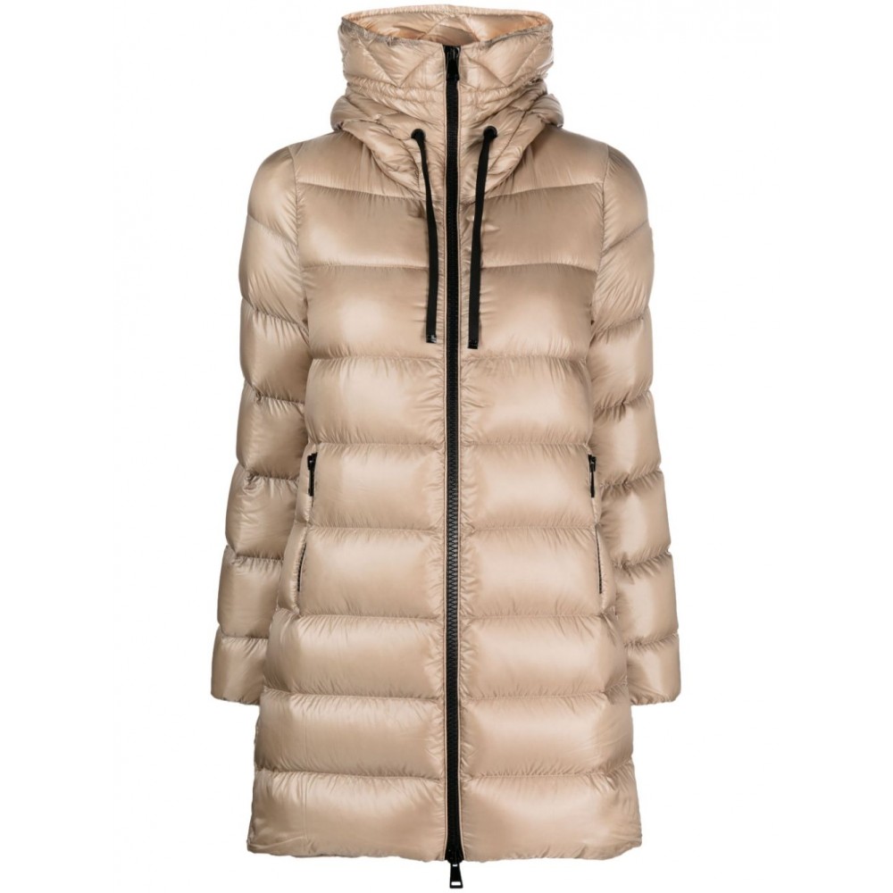 Moncler Suyen Quilted Hooded Coat Neutrals MCS29548