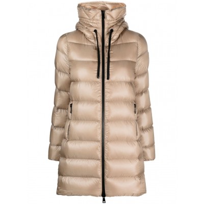 Moncler Suyen Quilted Hooded Coat Neutrals MCS29548