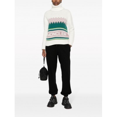 Moncler Intarsia roll-neck Wool Jumper White MCS28653