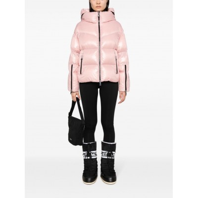 Moncler Huppe Quilted Hooded Jacket Pink MCS28642