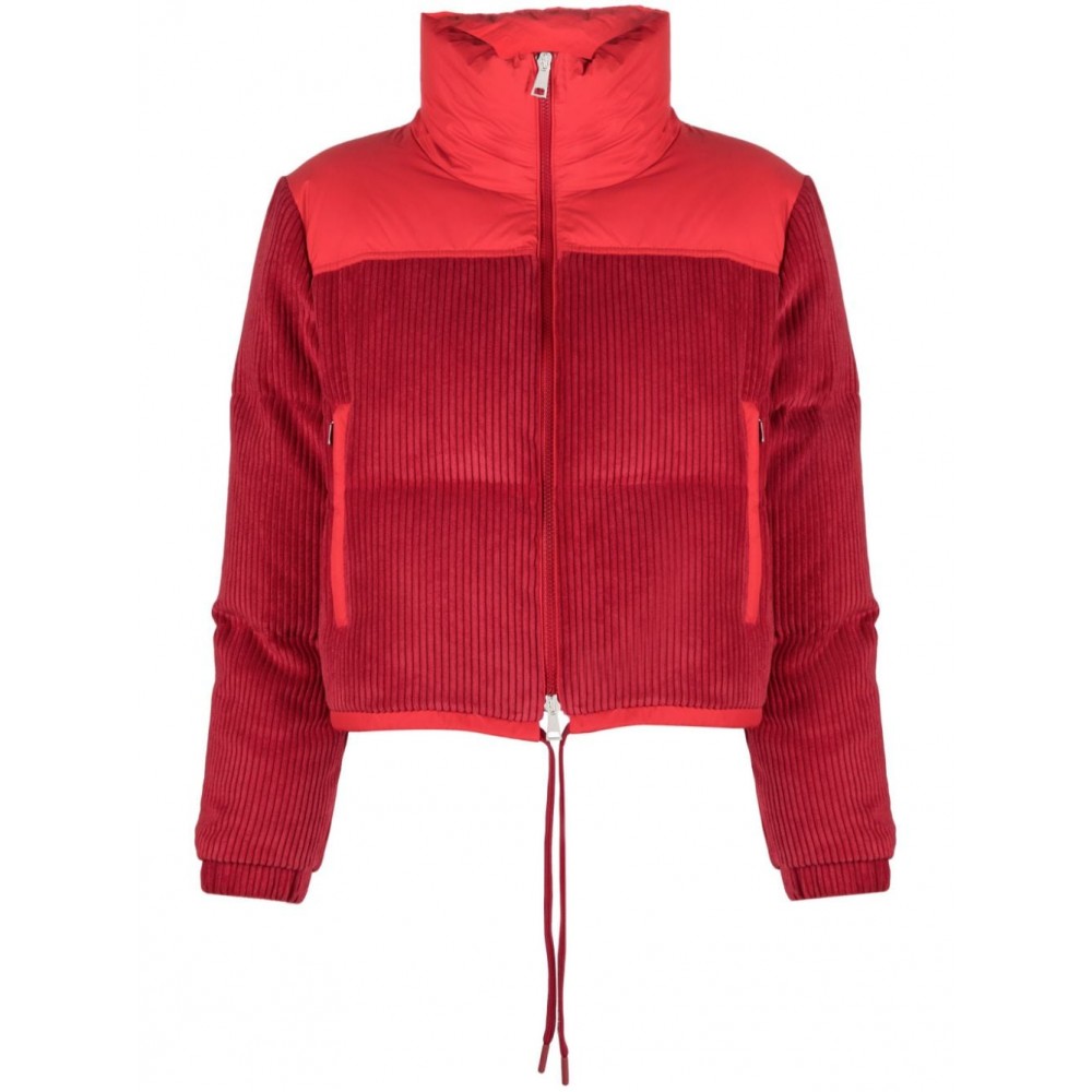 Moncler Waitaki Panelled Quilted Jacket Red MCS29630