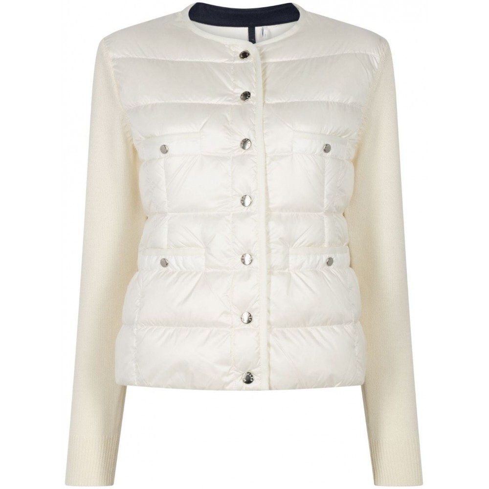 Moncler knitted-sleeves Padded Jacket White MCS28690