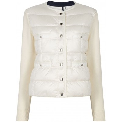 Moncler knitted-sleeves Padded Jacket White MCS28690