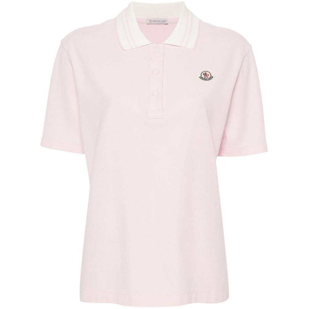 Moncler logo-applique Polo Shirt Pink UKMCS28829