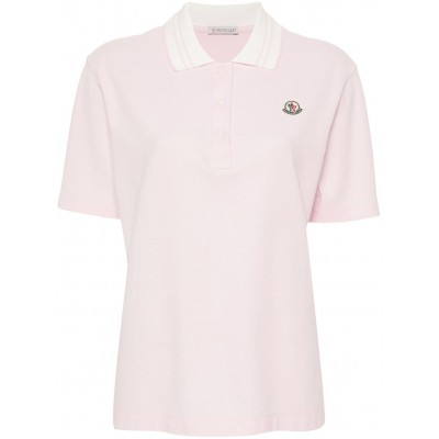 Moncler logo-applique Polo Shirt Pink UKMCS28829