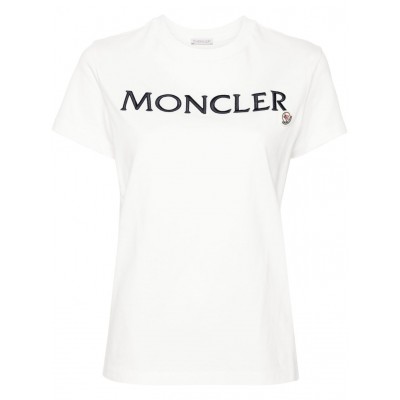 Moncler logo-embroidered Cotton T-shirt White MCS28891