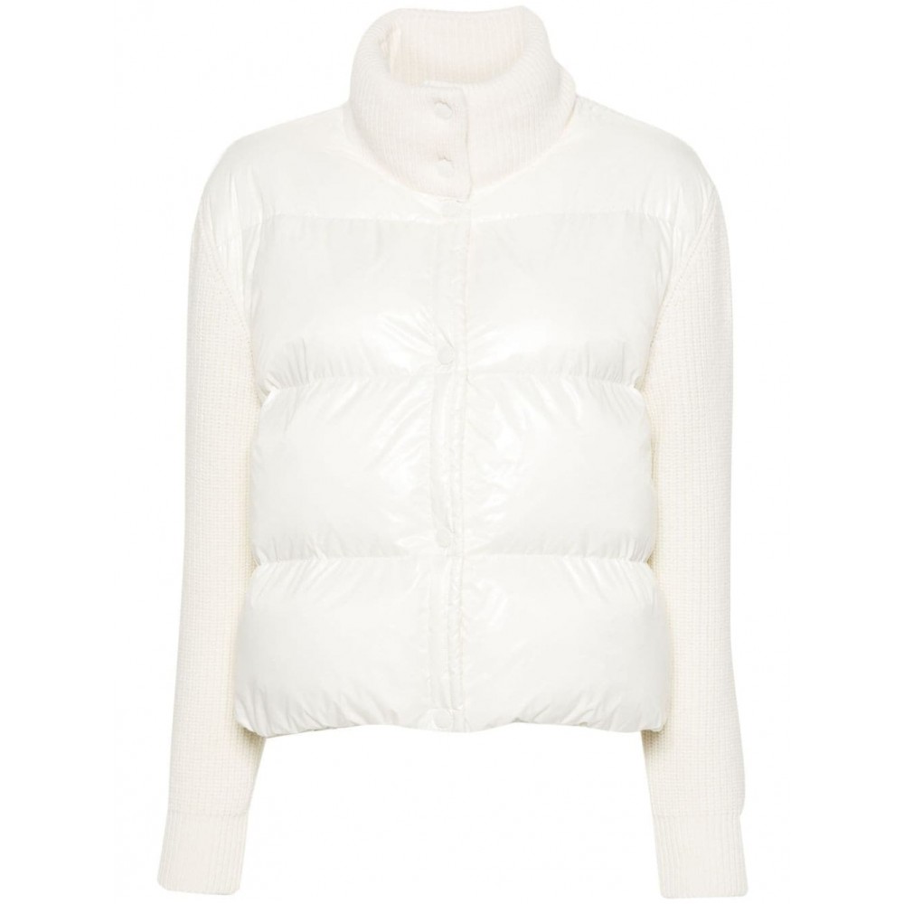 Moncler Quilted Wool Cardigan White MCS29431