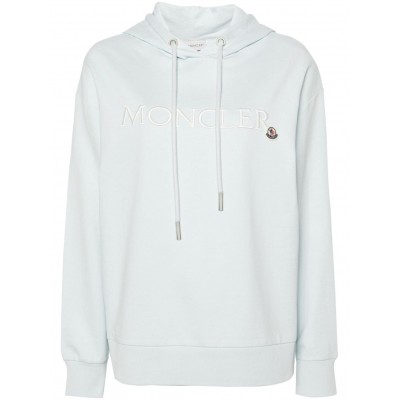 Moncler embroidered-logo Cotton Hoodie Blue MCS28445