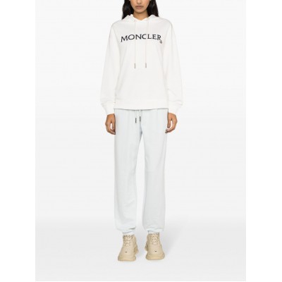 Moncler logo-embroidered Cotton Hoodie White MCS28871