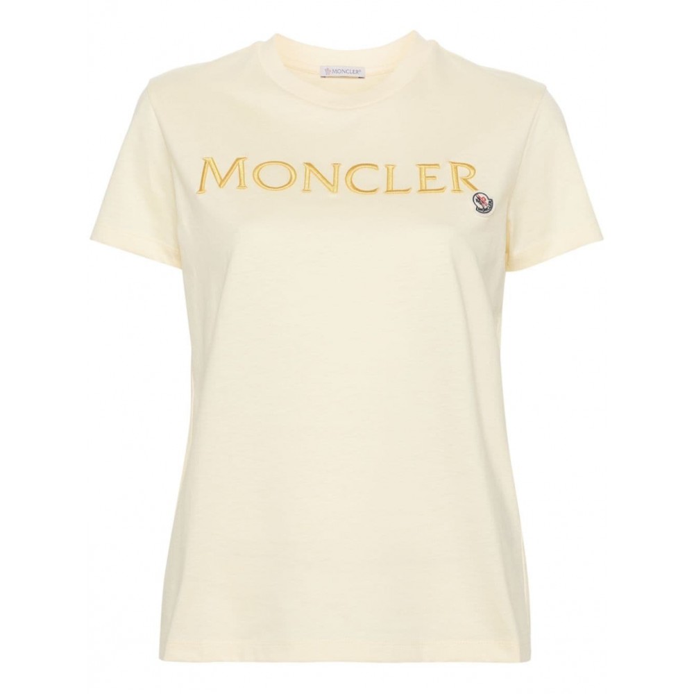 Moncler logo-embossed Cotton T-shirt Yellow MCS28857