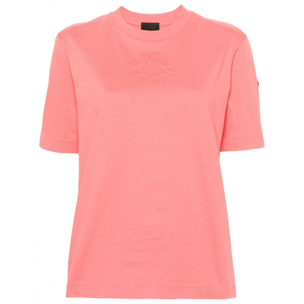 Moncler logo-embossed Cotton T-shirt Pink MCS28855