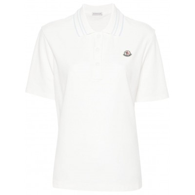 Moncler applique-logo Cotton Polo Shirt Neutrals MCS28095