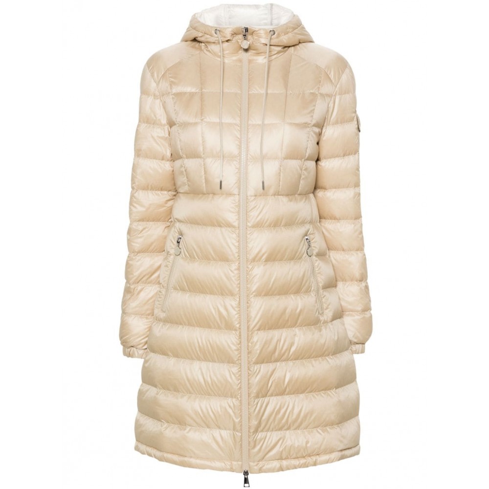 Moncler Amintore Long Quilted Coat Neutrals MCS28076