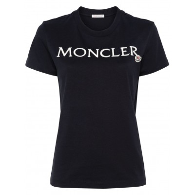 Moncler logo-embroidered Cotton T-shirt Blue MCS28883