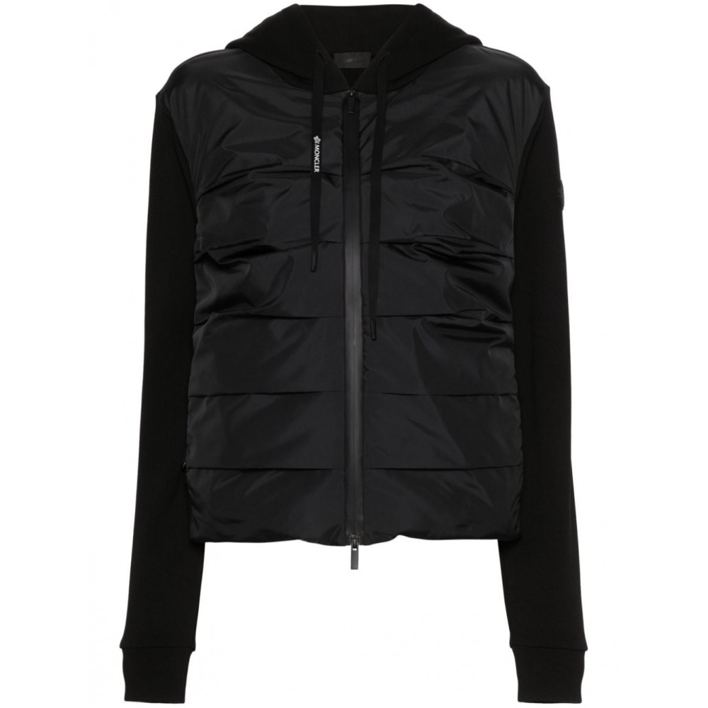 Moncler quilted-panel Ribbed Jacket Black MCS29433