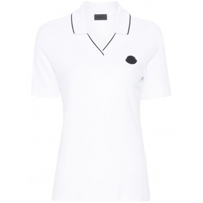 Moncler logo-applique Polo Shirt White MCS28830