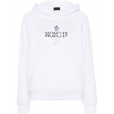 Moncler applique-logo Cotton Hoodie White MCS28094