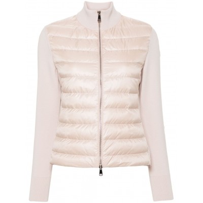 Moncler Panelled Puffer Jacket Pink MCS29376