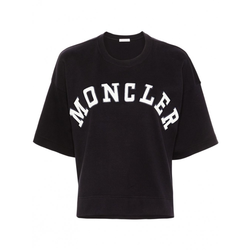 Moncler logo-patches Cotton T-shirt Blue MCS29074