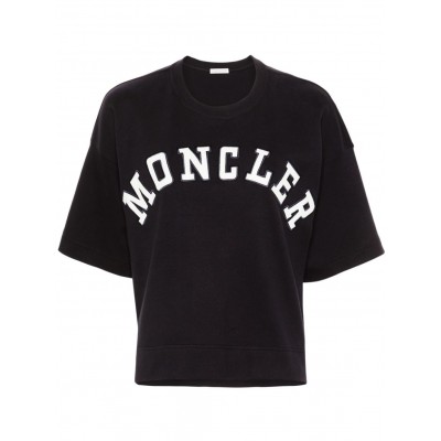 Moncler logo-patches Cotton T-shirt Blue MCS29074