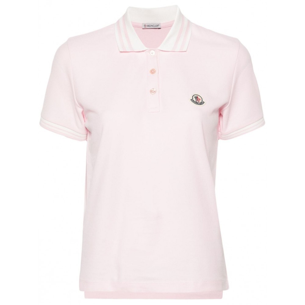 Moncler logo-patch Polo Shirt Pink MCS29032