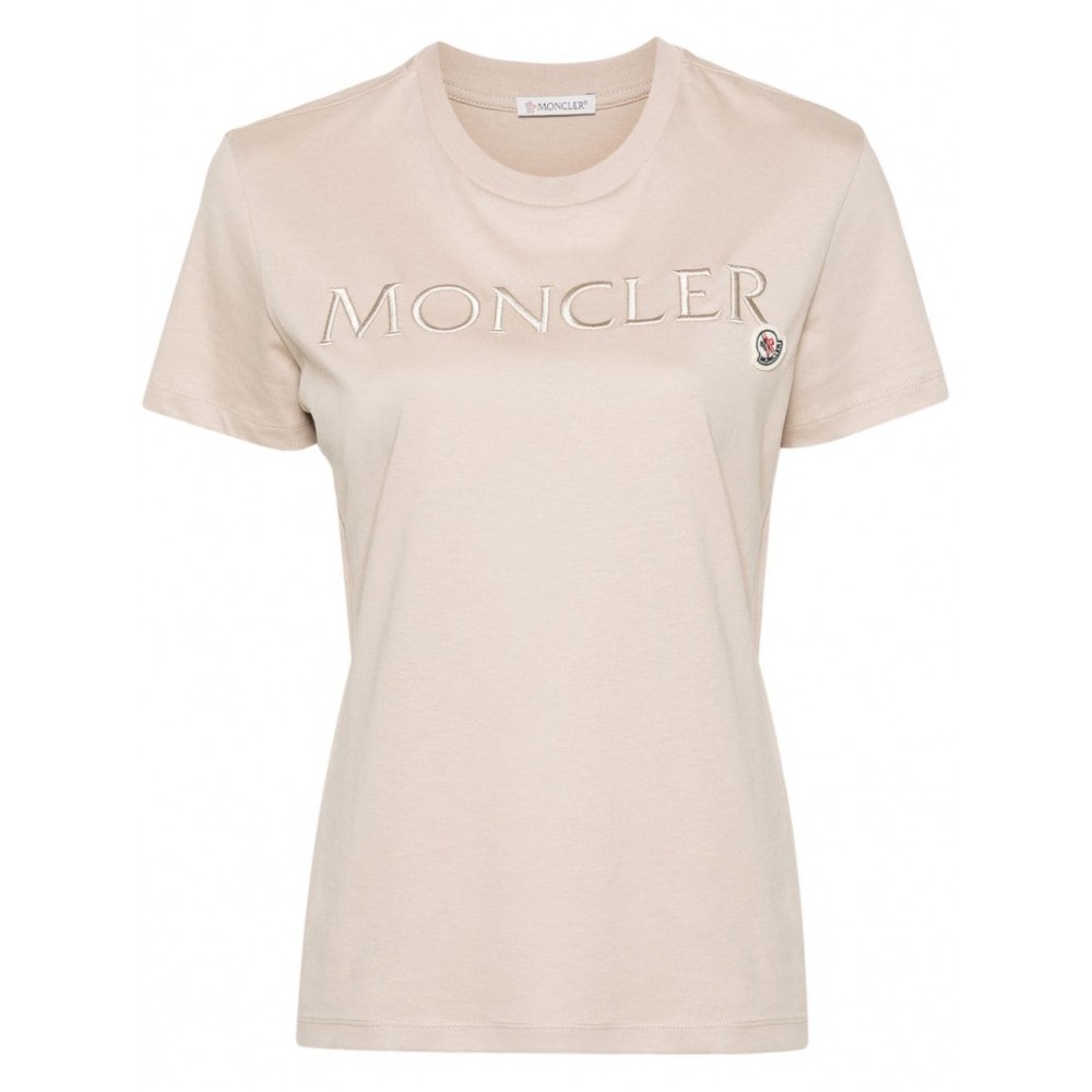 Moncler logo-embroidered Cotton T-shirt Neutrals MCS28885