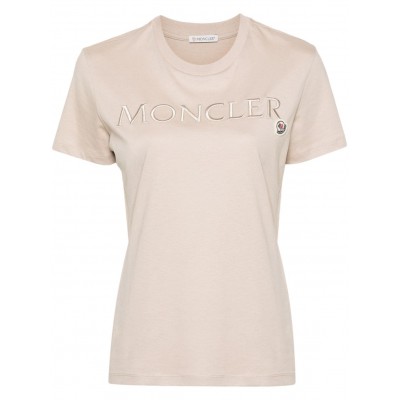 Moncler logo-embroidered Cotton T-shirt Neutrals MCS28885