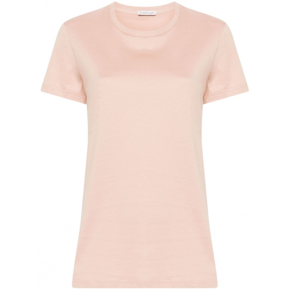 Moncler logo-patch Cotton T-shirt Pink MCS28948