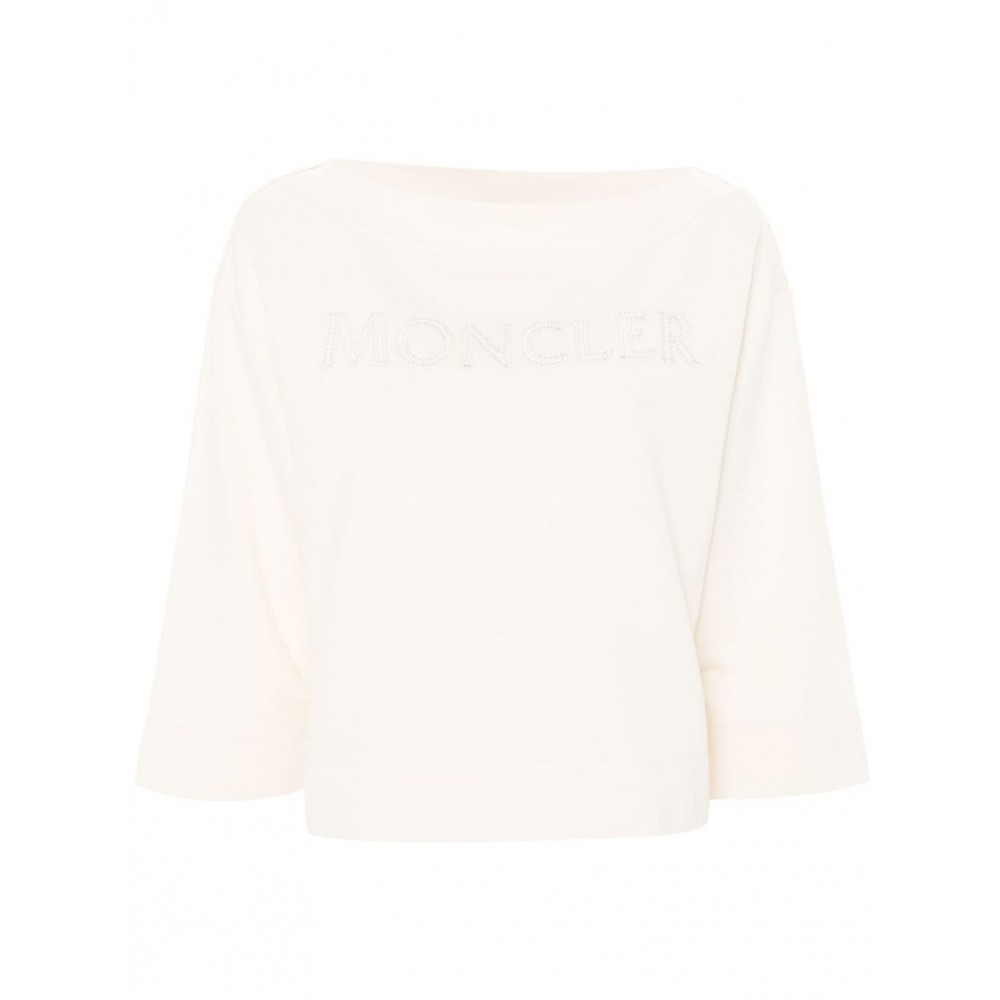 Moncler logo-applique Cotton T-shirt Neutrals UKMCS28795