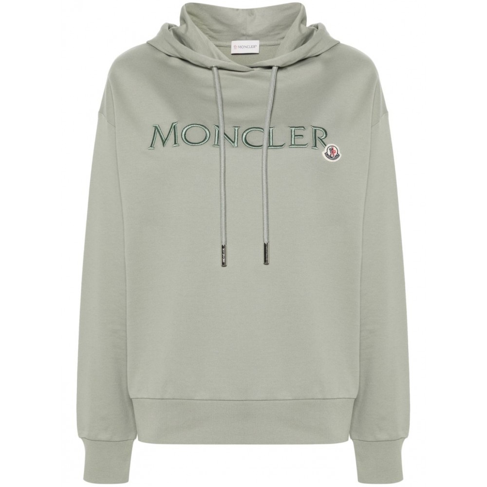 Moncler logo-embroidered Cotton Hoodie Green MCS28865