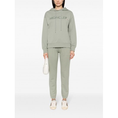 Moncler logo-embroidered Cotton Hoodie Green MCS28865