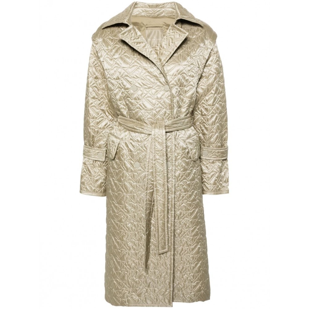 Moncler detachable-sleeves Quilted Midi Coat Green MCS28398