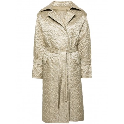 Moncler detachable-sleeves Quilted Midi Coat Green MCS28398