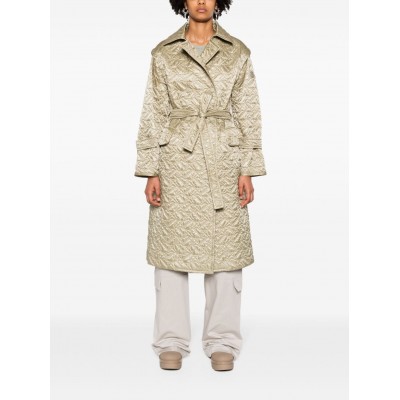 Moncler detachable-sleeves Quilted Midi Coat Green MCS28398