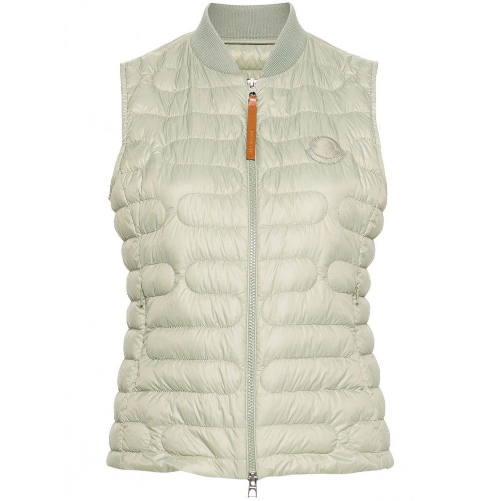 Moncler logo-patch Quilted Gilet Green MCS29038