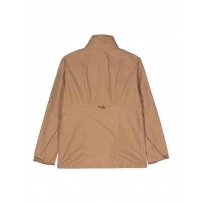 Moncler Ilo concealed-hood Jacket Brown MCS28650