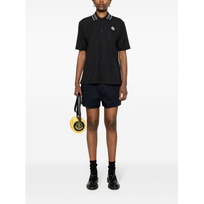 Moncler logo-patch Cotton Polo Shirt Black MCS28931