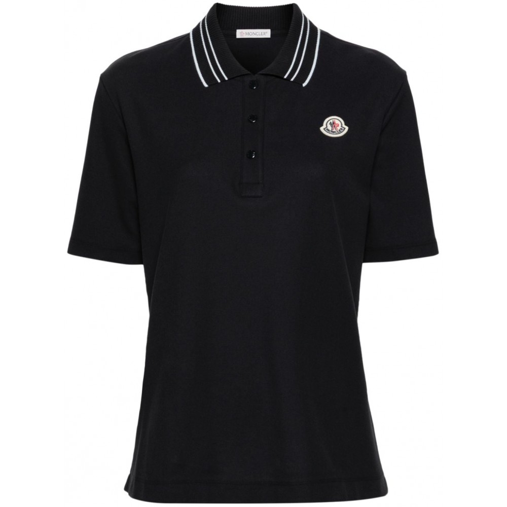 Moncler logo-patch Cotton Polo Shirt Black MCS28931