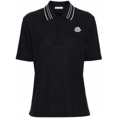 Moncler logo-patch Cotton Polo Shirt Black MCS28931