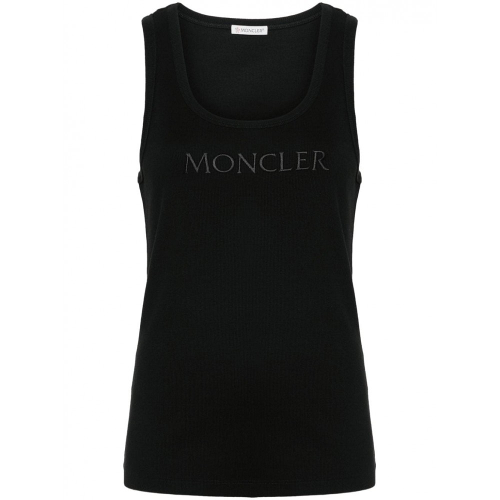 Moncler logo-embroidered Tank Top Black MCS28907