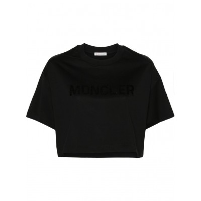 Moncler sequin-logo Cropped T-shirt Black MCS29491