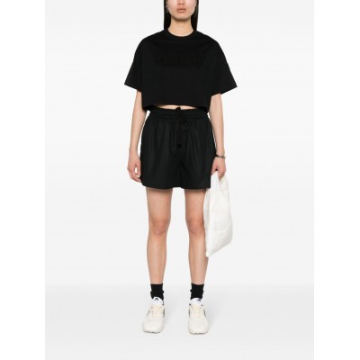 Moncler sequin-logo Cropped T-shirt Black MCS29491